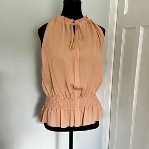 Pretty Theory Dezzie Classic Nude Silk Sleeveless Top